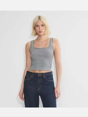 Aritzia Homestretch Striped Square Neck Crop Tank Top Size Medium